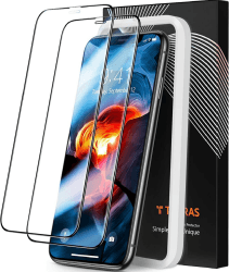 TORRAS Militärschutz für Panzerglas für iPhone 11 Pro/iPhone X/XS Screen Protector (Vollbild 9H Härte) Kratzfest Blasenfrei Schutzglas HD Glas 3D Displayschutz mit Schablone (2 Stücke) Angebot bei HelloDeals