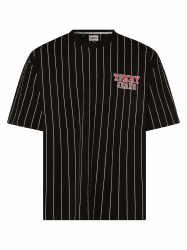 Tommy Jeans Regular Fit T-Shirt mit Label-Stitching in schwarz