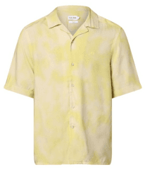 CK Calvin Klein Freizeithemd aus reiner Viskose im Batik-Look in gelb