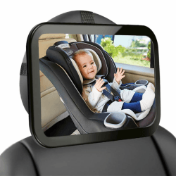 Soontrans Spiegel Auto Baby XXL Größe Rückspiegel Baby Auto, 34 x 19 x 4cm, Klare Spiegelbild, Bruchfest Acryl, 360° Schwenkbar Rücksitzspiegel für Baby Kindersitz Babyschale
