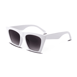 FEISEDY Cat Eye Sonnenbrille Damen Vintage Katzenaugen Schwarz Brille Rave Square Cateye mit UV400 Schutz B2473 Weiß 52 Millimeter