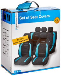 UNITEC Sitzbezugset Fashion Iceblue 14-teilig, Autositzbezüge KFZ Sitzbezüge Auto Autositze Tuning Auto Sitze Style Single