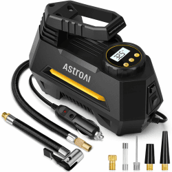 AstroAI Luftkompressor,Auto Luftpumpe Elektrisch Digital Portable Kompressor 12V mit LCD Bildschirm,35L/Min aufpumpen, für Auto, Fahrrad, Motorrad, Ball, Luftkissen usw. Geschenke für Männer Gelb