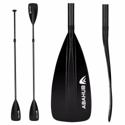 Abahub 4 teilig Carbon SUP Kajak Paddel, 2 in 1 verstellbare Stand up Paddleboard Paddel, leichte Carbonschaft schwarz/blau/grün/grau/orange/rotes Kunststoffblatt Schwarz-2 in 1 SUP/Kajak Paddel