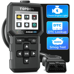 OBD2 Diagnosegerät, TOPDON AL400 Auto Auslesegerät OBD-II Diagnosewerkzeuge mit 10 OBD2-Funktionen für Alle Fahrzeuge Kompatibel mit OBDII EOBD CAN Protokoll, PC Update，AL400 AL400-DE