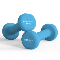 PROIRON Hanteln Neopren Kurzhanteln Frauen Hantelset Kleine Hantel Kurzhantelset (2er-Set) für Damen Gymnastik Yoga Pilates und Kinder 2 X 1 KG Blau