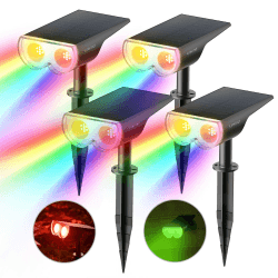 Linkind Farbig Solarlampe Dusk to Down Gartenleuchten Außen, Bunt Multicolor Licht-Sensor Solarleuchte, IP67 Wasserdicht Außenlatern zum Feiern, Weihnachten, StarRay Serie- 4er Pack