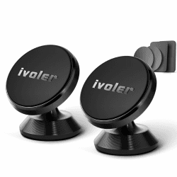 ivoler [2 Stücke Handyhalter fürs Auto, Handyhalterung Auto Magnet, KFZ Magnet Handyhalter 360 Grad Einstellbare Smartphone Halterung Auto kompatibel für iPhone, Samsung, Huawei usw.- Schwarz