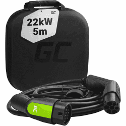 Green Cell GC Typ 2 Ladekabel für EV Elektroautos PHEV | 22kW | 32A | 5 Meter | Typ 2 auf Typ 2 | 3-Phasig | Kompatibel mit Model 3/S/X/Y, i3, ID.3, ID.4, E-Tron, IONIQ 5, ZOE, Kona EV, 500e, EQC, EV6 22kW | 32A 5m