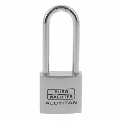 Burg-Wächter Vorhangschloss, Vorhängeschloss mit Schlüssel, 5,7 mm Bügelstärke, massives Aluminiumschloss, Innenwerk rostfrei, Gehärtet, Alutitan 770 HB 30 45 SB