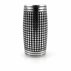 Moderne Edelstahl Bartperle Silber/Schwarz - Innendurchmesser 9 mm