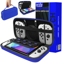 Orzly Hartschalentasche aus Eva für Nintendo Switch & Switch OLED Konsole – Hartschalentasche mit Reißverschluss aus langlebigem Material stoßfest für Nintendo Switch Konsole und Zubehör