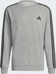 Adidas Essentials French Terry 3 Stripes Sweatshirt medium grey heather/black (GK9101)