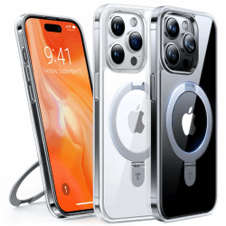 TORRAS All-in-1 iPhone 14 Pro Hülle für MagSafe-Ständer (Kompatibel mit Magsafe+ Unsichtbar Ständer+ SGS Militärschutz) Schutzhülle iPhone 14 Pro Handyhülle iPhone 14 Pro Case Transparent Ostand iPhone 14 Pro Transparent
