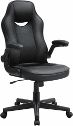 SONGMICS Bürostuhl, ergonomischer Schreibtischstuhl, Computerstuhl, höhenverstellbar, bis 150 kg belastbar, PU-Kunstleder, Homeoffice, Büro, schwarz OBG064B01