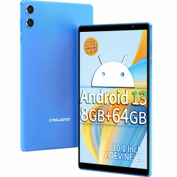TECLAST Android 13 P26T Tablet, 8GB RAM 64GB ROM(1TB TF), Tablets 10,1 Zoll, A523 Octa-Core CPU 1.8Ghz Arm G57, 1280×800HD IPS, 5G/2.4G WiFi6, Typ C/Bluetooth5.2/Kamera 2+5MP/5000mAh/Widevine L1（2023）