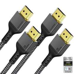Maxonar 8K HDMI 2.1-Kabel 1m,(Zertifiziert) Ultra HD 48Gbit/s Hochgeschwindigkeit 8K60 4K120 eARC HDR10 4:4:4 HDCP 2.2 & 2.3 Dolby Kompatibel mit/PS5,Xbox-Serie X/Roku/Sony/LG-Fernseher,2 Packungen