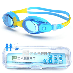 ZABERT Schwimmbrille für Kinder, Profi Schwimmbrillen für Jugendliche Kinder Kind Jungen Mädchen Junior Baby Kleinkinder 0-14 Jahre - Antibeschlag UV Schutz #12.(3-12Jahre)K1 Blau Gelb