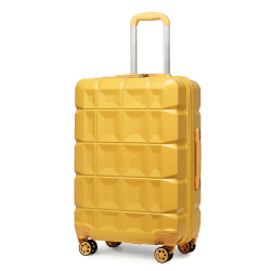 KONO Koffer Groß XL Hartschalenkoffer Groß 72cm Zwillingsrollen ABS Koffer Trolleys Reisekoffer mit TSA Schloss 4 Rollen, 72x49x31cm (Groß Koffer, Gelb)