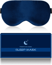 Aosun Seiden Schlafmaske für Seitenschläfer, 22 Momme 100% Reine Natürliche Bio Maulbeerseide Augenmaske Schlafmasken, Verdunkelung Schlafbrille mit Verstellbarem Stirnband für Herren, Frauen, Kinder Cyan