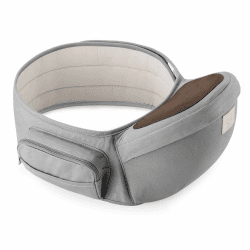 GAGAKU Baby Hüftsitz Leichte Taille Hocker 4 Tragepositionen für Kinder 0-36 Monate Neugeborenes - Grau 1-Grau