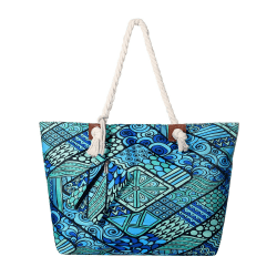 DonDon Badetasche XXL Familie Strandtasche Damen mit Reißverschluss Beach Bag groß - Ethno