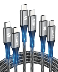 USB C auf USB C Kabel [3 Pack, 1M+2M+3M] 60W 20V/3A,USB Typ C PD Ladekabel Nylon für iPad Air, iPad Pro, iPad Mini 6, MacBook Pro/Air, Samsung Galaxy S22 S21 S20 Galaxy Tab, Fire Tablets, Xiaomi