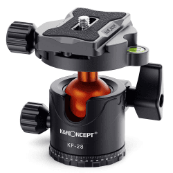 K&F Concept Kugelkopf Stativkopf, Kamera Kugelkopf mit 1/4 Zoll Schnellwechselplatte und Wasserwaagee, 10 kg Tragkraft, für Stativ, Einbeinstativ, Kamera Slider, Spiegelreflexkamera