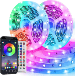 TVLIVE LED Strip,Bluetooth RGB LED 15M,Farbwechsel LED Streifen mit App-Steuerung, Musikmodus,buntes Lichterkette für Schlafzimmer,Wohnzimmer, Bar-Deko