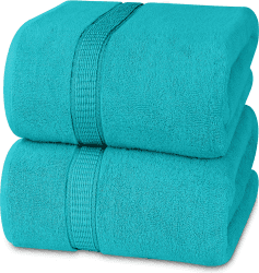 Utopia Towels - Badetuch groß aus Baumwolle, 2er Pack - Duschtuch, Handtücher groß 90 x 180 cm (Türkis)