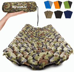 POWERLIX Isomatte Camping Outdoor Luftmatratze - Ultraleichte Aufblasbare Isomatte, kompakte und leichte für Outdoor, Camping,Rucksackreisen, Wandern - Aufblassack, Tragetasche, Reparaturset Tarnung