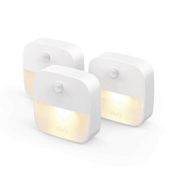 eufy Lumi 3 Pack LED Nachtlicht mit Bewegungssensor, Warmes weißes Licht, Auto ON/Off, Selbsthaftende Schrankbeleuchtung für Kinderzimmer, Schlafzimmer, Orientierungslicht, Energieeffizient (3 Pack)