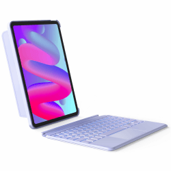 Inateck Tastatur Hülle Kompatibel mit iPad Air 5/4,iPad Pro 11 Zoll 4/3/2/1,Hoch-/Querformat Ständer,Abnehmbare Tastatur Touchpad mit 7-Farbiger Hintergrund Beleuchtung,QWERTZ-Layout, KB04111 (lila)