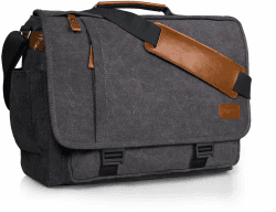 Estarer Umhängetasche 15,6 Zoll Laptoptasche aus Canvas für Schule/Reisen/Business