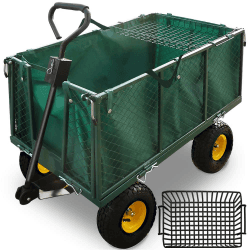Gardebruk Bollerwagen herausnehmbare Plane bis 550kg belastbar Handwagen Gartenkarre Gartenwagen Transportwagen Karre