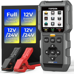 Topdon AL500B OBD2-Diagnosegerät mit vollständigen OBD2-Funktionen und Batterietester, 12-V-Batterietests, 12-V-/24-V-Anlasser- und Ladetests, kostenloses Software-Update