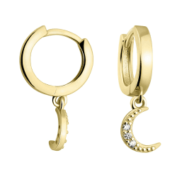 SOFIA MILANI - Damen Ohrringe 925 Silber - mit Zirkonia Steinen - Mond Creole