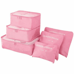 Vicloon Gepäck Organizer, 6-in-1-Set Koffer Organizer Umfassen 3 * Packwürfel und 3 * Aufbewahrungsbeutel, Reise Kleidertaschen für trockene Kleidung, Unterwäsche, Kosmetik und Andere Zubehör