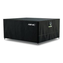 Awnic Gartenmöbel Abdeckung wasserdicht mit Haken Winterfest, 420D Oxford mit AlicanTex wetterfeste Technologie, Winddicht Anti-UV Gartentisch Abdeckplane, rechteckig Schwarz (170 * 95 * 71cm)