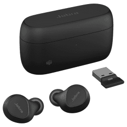 Jabra Evolve2 Buds True Wireless In-Ear-Bluetooth mit aktiver Geräuschunterdrückung (ANC) und Jabra MultiSensor Voice-Technologie - zur Nutzung mit Online-Meeting-Apps zertifiziert - Schwarz