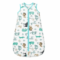 Mosebears Baby Winterschlafsack Kinder Schlafsack 2.5 Tog,Oeko-Tex - Babyschlafsack100% Baumwolle für Verschiedene Größen von der Geburt bis zum Alter von 24 Monaten(Blau-Zoo, 18-24 Monate) 18-24 Monate Blau-zoo
