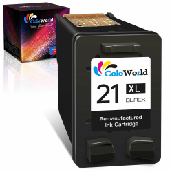 ColoWorld 21 XL Schwarz Druckerpatronen, Wiederaufbereitet für HP 21XL Patronen Kompatibel mit HP Deskjet F2120 F2280 F380 F2180 F335 F375 F4180 F4190 D2360 PSC 1410 1415 Officejet 4315 4355 Drucker