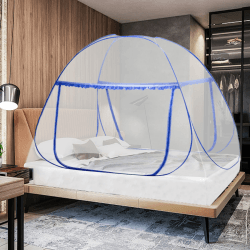 AnJeey Moskitonetz Bett, Pop up Doppeltür Tragbare Moskitonetz Bett, Faltdesign mit Unterseite, Einfache Installation, Wirksam gegen Mückenstiche für Outdoor Camping Reisen Schlafzimmer, 150 * 200cm 150*200cm