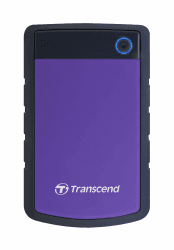 Transcend TS4TSJ25H3P 4TB portable, externe Festplatte (HDD) in purple (lila) mit Backup-Funktion (Datensicherung per Knopfdruck) und Schutzhülle, stoßfest, robust Plug und Play