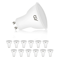 GY GU10 LED Kaltweiss Lampe,8W 6500K 800 Lumen Kaltweiß Glühbirnen,Ersetzt 80W Halogen Leuchtmittel,Abstrahlwinkel 120° Reflektorlampen,Nicht Dimmbar Led Birnen,12 stück(1er Pack) [Energieklasse E]