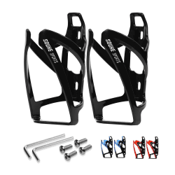 Souke Sprots Flaschenhalter Fahrrad, 2er-Pack Getränkehalter Fahrrad, stabil Fahrrad flaschenhalter, Flaschenhalter mit Befestigungsteilen Geeignet für Mountainbikes und Rennräder(Schwarz)