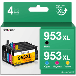 Firstoner 953xl Multipack Druckerpatronen Kompatibel mit hp 953 Patronen für HP OfficeJet Pro 7720 7740 8218 8715 8718 8725 8728 8730 8740 8710 8210 8720 7730 (1Schwarz 1Cyan 1Magenta 1Gelb)