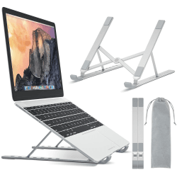 BONTEC Laptop Ständer, Aluminium Multi-Winkel Einstellbar Laptop Stand, 7-Stufe Laptopständer Kompatibel mit Alle Laptops (Unter 17,3 Zoll), Tablet, MacBook, Dell, HP, Huawei, Phones bis zu 20 kg