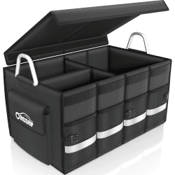 Oasser Kofferraumtasche Kofferraum Organizer mit Deckel Auto Kofferraum Organizer Autotasche Auto Kofferraum Box Praktisch Wasserdicht Rutschfest Faltbar mit Aluminium Griffe Reflexstreifen E3-kofferraumtasche