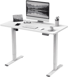 FLEXISPOT EF1 120x80cm Elektrisch Höhenverstellbarer Schreibtisch - Schnelle Montage, Memory-Handsteuerung - Sitz-Stehpult für Büro & Home-Office (weiß, weiß Gestell) 120 x 80 cm Weiß+weiß Gestell